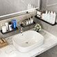 Cosmetic Glass Mirror Storage Toilet Rack No Punching Bathroom Shelf Wall Toilet Washstand
