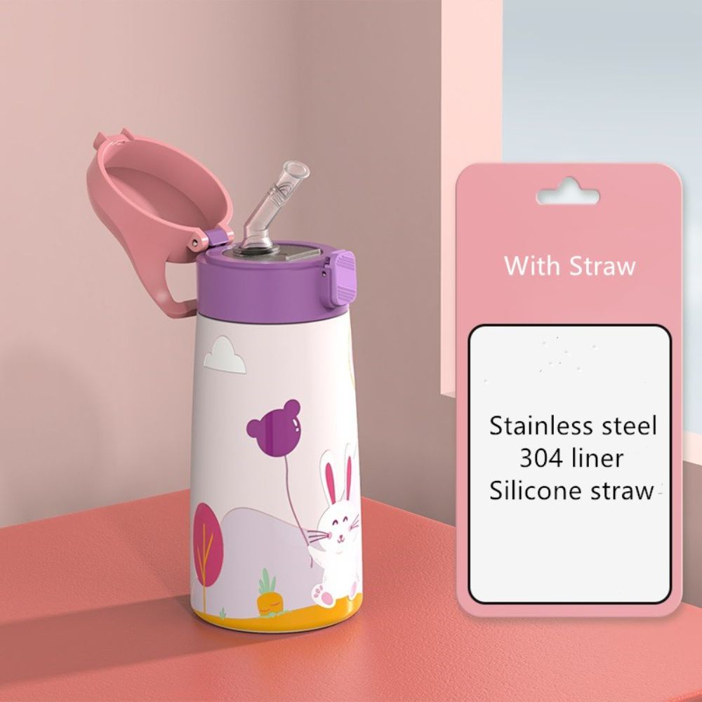 500ml High Quality Kids Thermal Flask Double Stainless Reusable Steel Cartoon Thermal Water Bottle Children Cute Tumbler