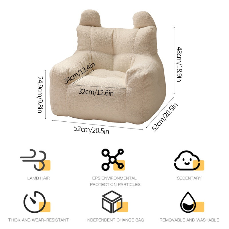 Lazy Sofa Kids Soft Couch Storage Pockets Design Home Decor  Mini Casual Seat Cartoon Children's Sofa Reading Kids Chair