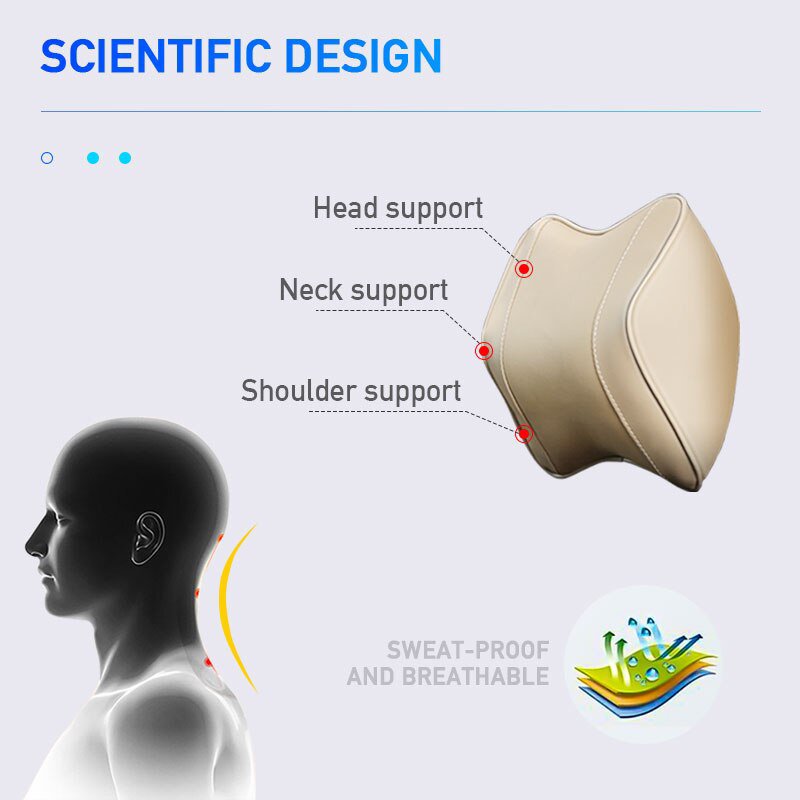 Car Pillow Interior Headrest Pillows Front Seat Waist Back Support Memory Foam Cotton for Neck Head Rest Protector Accessories