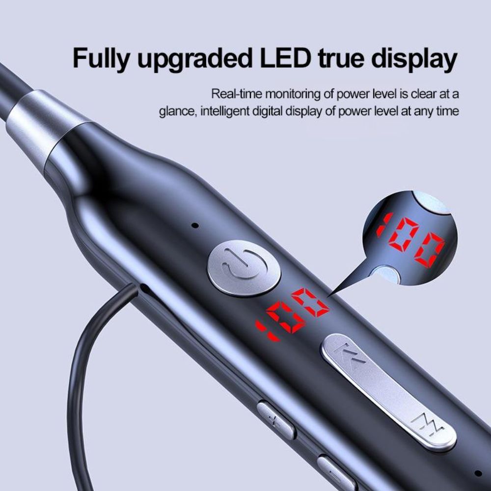 Bluetooth Earphone 100 Hours Endurance Bluetooth Headphones Stereo Bass Wireless Earphones Neckband Power LED Display