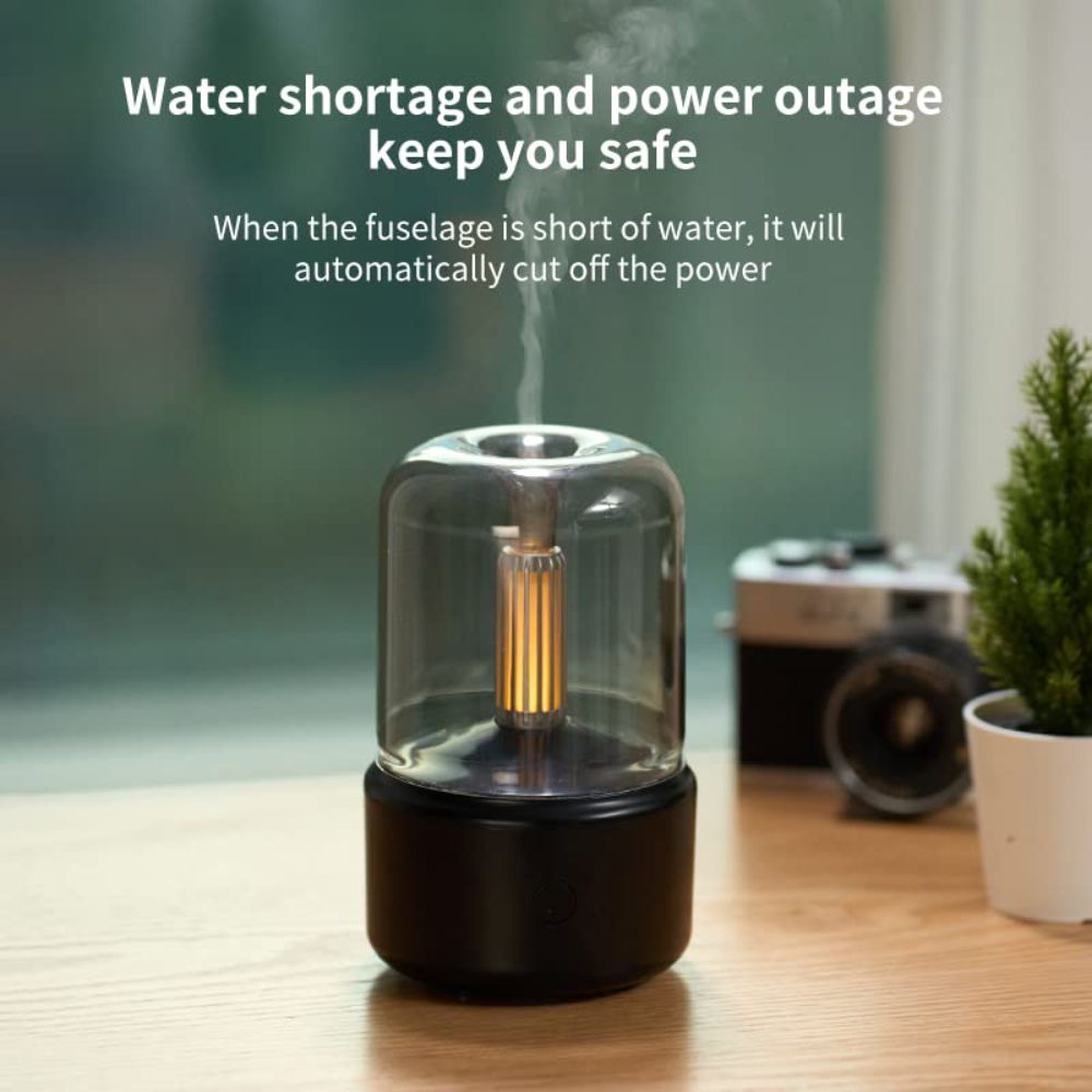 New Candlelight Aroma Diffuser USB Desktop Essential Oil Humidifier Ambient Night Light Air Purifier For Home Bedroom