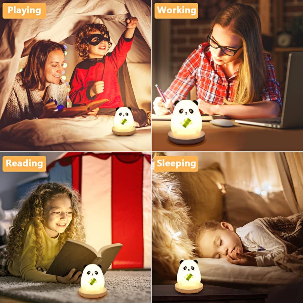 Cute Animal Silicone LED Lamp Rechargeable Night Light Rabbit Pig Panda Tiger Kids Bedside Table Lamp Birthday Gift Good