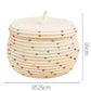 Woven Storage Basket Colorful Polka Dot Desktop With Lid Cotton Thread Organizing Box Snacks Living Room Coffee Table