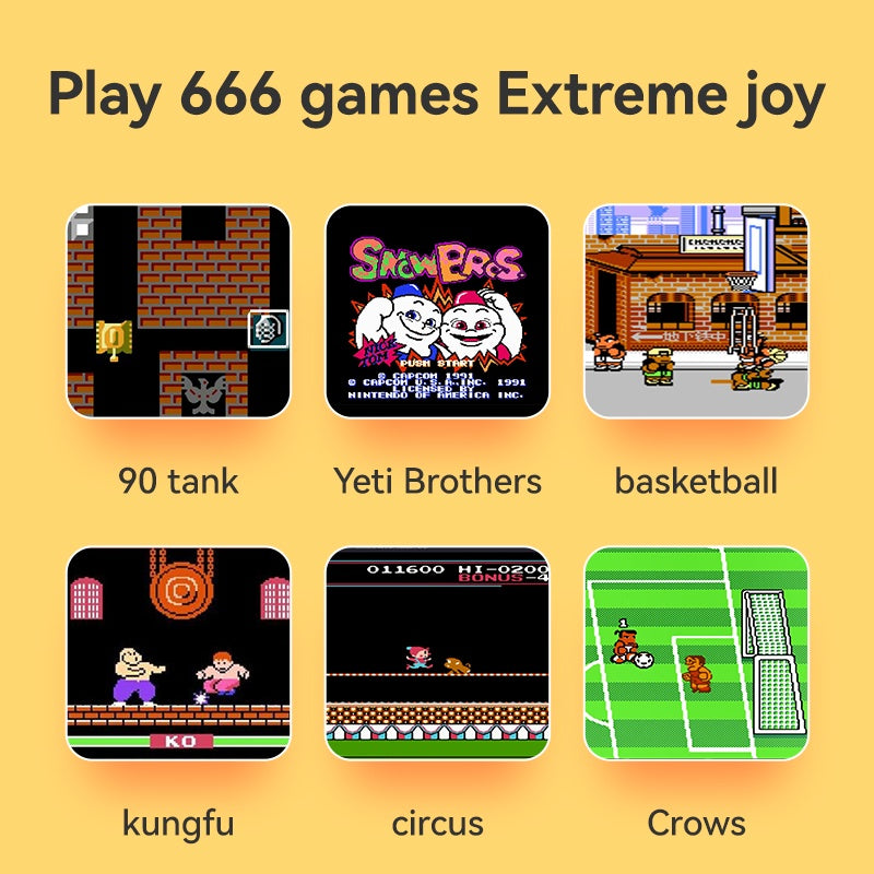 Handheld Game Console Built-in 666 Retro Video Games Classic Mini Gaming Console LCD Screen Gift for Kids 2-Player Mode