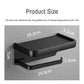 Toilet Paper Holder with Shelf, Aluminum Tissue Roll Holder with Mobile Phone Storage Shelf for Modern Bathroom