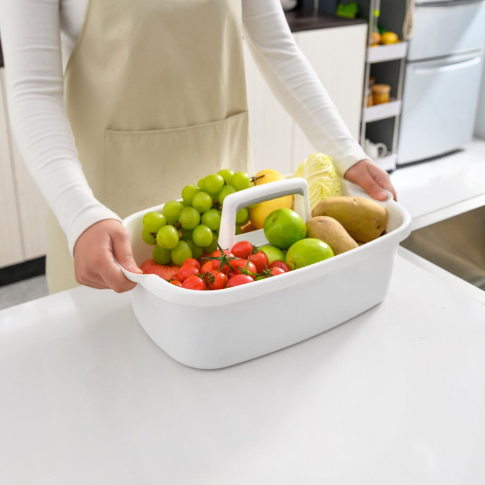 Portable Storage Basket Cleaning Caddy Storage Organizer Tote with Handle for Laundry Bathroom Kitchen & Sink Handy Rack