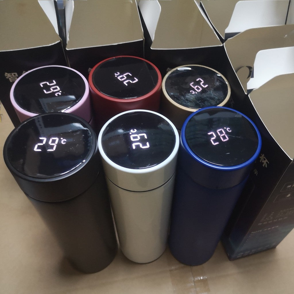 Vacuum Thermal Flask Water Bottle Insulted Tumbler Stainless Steel Cup Temperature Digital Display