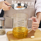 Transparent Glass Oil Filter Pot with Scale Oil Bottle Kitchen Oil Separator Glass Oil Storage Jug Kitchen Tools