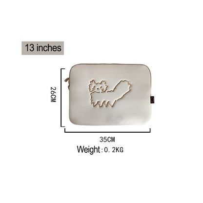 Laptop Bag Korean Style Cute And Fashionable 13 Inch Cute Cat 11 Inch Brown Bear Laptop Liner Bag Soft And Comfortable