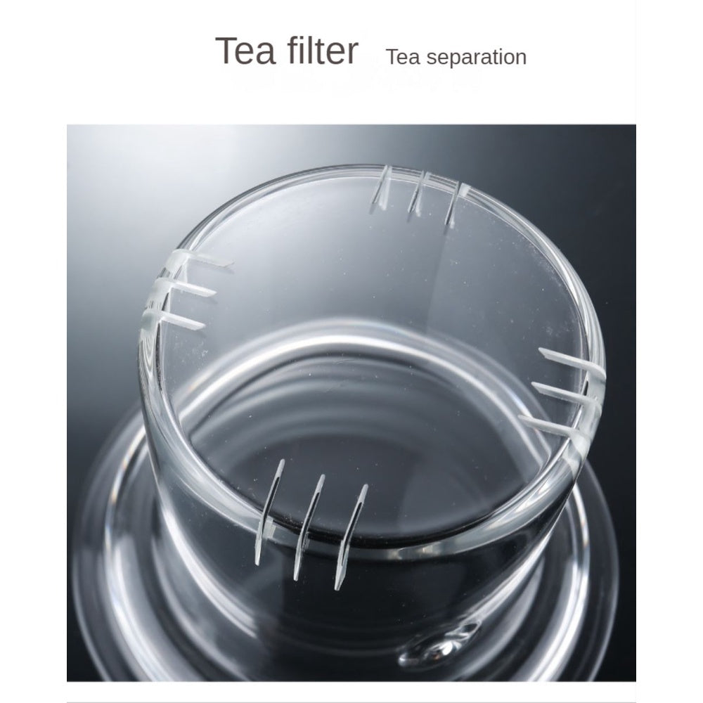 Heat-resistant Glass Teapot Transparent Tea Infuser Wooden Handle Tea Kettle Chinese Tea Set Built-in Glass Tea No- Leak