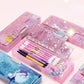 Quicksand Stationery Box Girls Primary School Princess Cute Children Pencil Box Girls Kids School Organizing Pencil Case