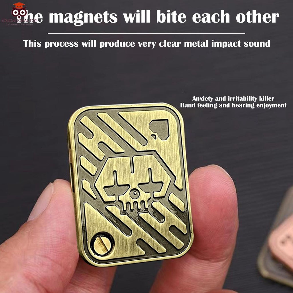 Poker Fidget Slider Magnetic Stainless Steel Poker Push Card Portable Shuffle Fidget Slider Stress Relief Toy