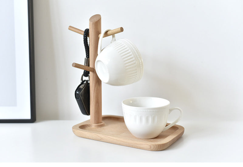 Hanging Key Cup Holder Jewelry Earring Ring Display Desktop Rack Commercial Wood Storage All-Purpose Space Saving Tray