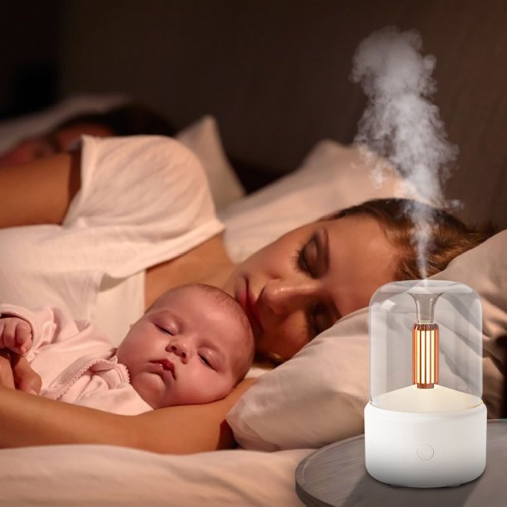 New Candlelight Aroma Diffuser USB Desktop Essential Oil Humidifier Ambient Night Light Air Purifier For Home Bedroom