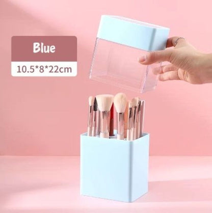 Dust Proof Makeup Brush Storage Box Beauty Eyebrow Pencil Eyeliner Eye Shadow Brush Storage Box Desktop Makeup Organizer