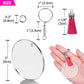 200Pcs DIY Round Acrylic Keychain Blanks Acrylic Clear Circle Discs Keychain Set for DIY Keychain Vinyl Crafting