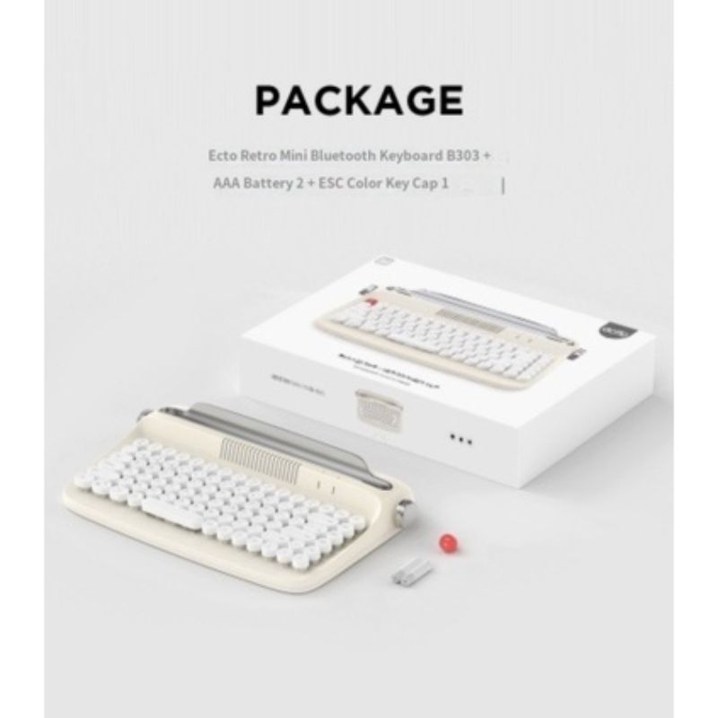 Actto Retro Mini Bluetooth Multipairing Keyboard Membrane Design B303 Original Unique Typewriter For Tablet NEW DESIGN