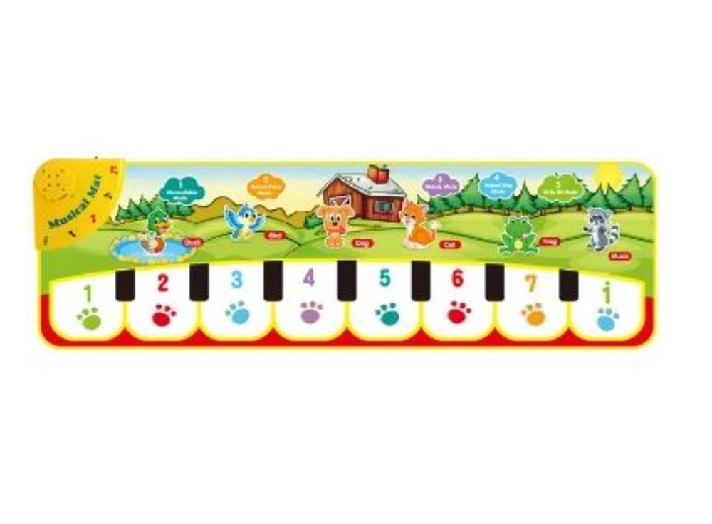 Baby Musical Piano Play Mat With 14 Instrument Cognitive Cards Music Game Kids Early Educational Toys Girl Birthday Gift