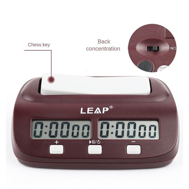 LEAP PQ9907S Digital Chess Clock I-go Count Up Down Timer for Game Competition Multi-functional Alarm Preset Stopwatch