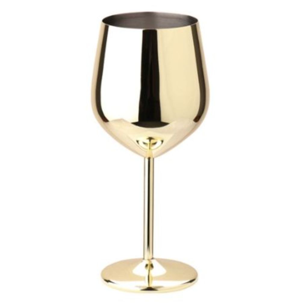 Stainless Steel Wine Glass 500ml Single-layer Unbreakable Stemmed Cocktail Goblet, Bright Light Wear Resistant Durable