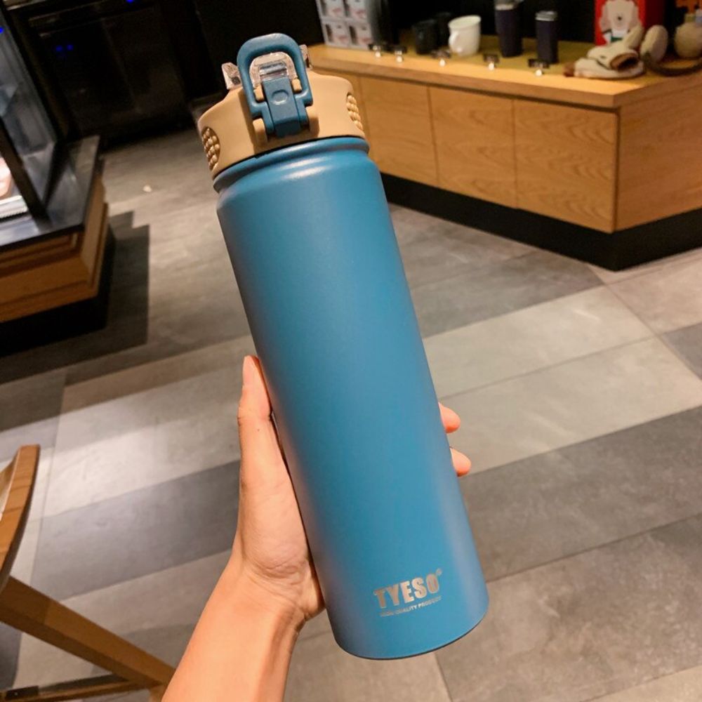 750ml Double Stainless Steel Thermal Flask With Straw Portable Sport Water Bottle Tumblers For Camping Gym And Outdoor