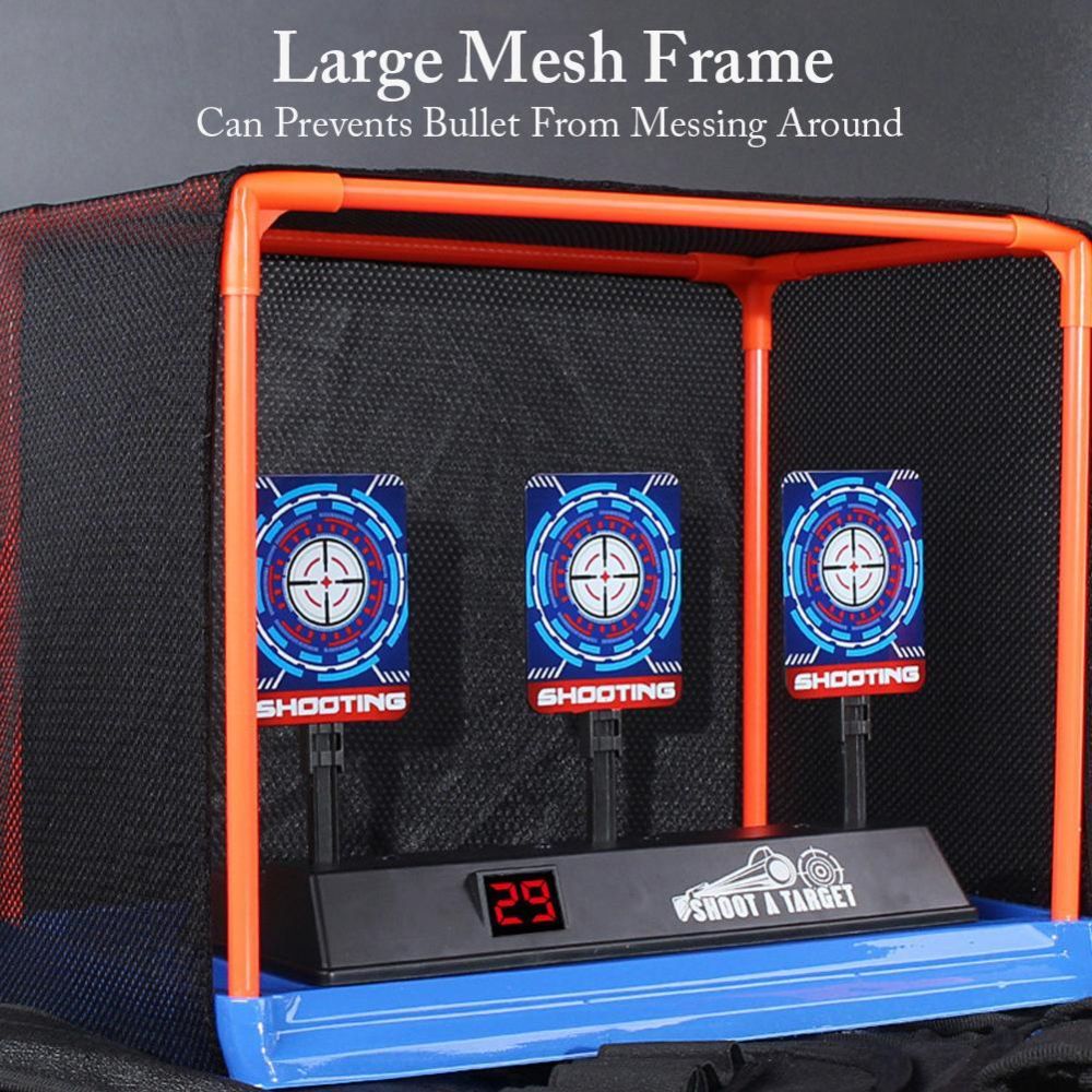 Kids Children Auto-Reset Electronic Shooting Scoring Target Toy with Dart Storage Basket for Soft Bullets Shooting Games