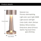 Stylish Dimmable LED Table Lamp USB Charging Rechargeable Touch Eye Protection Dimming Hotel Bedside Desk Bedroom Bar