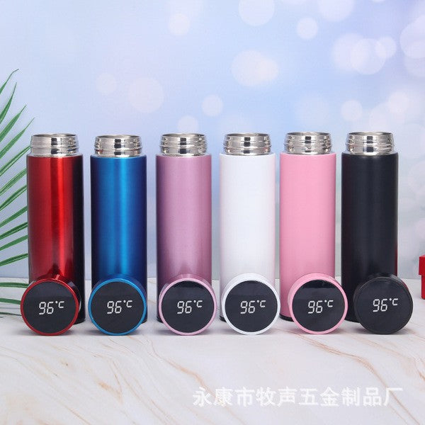 Vacuum Thermal Flask Water Bottle Insulted Tumbler Stainless Steel Cup Temperature Digital Display