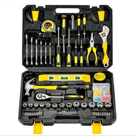 108pcs All That You Need Tool Kit Set Tools - Screwdriver, Socket, Hammer, Wrench, Ratchet Manual Hardware Tool Box