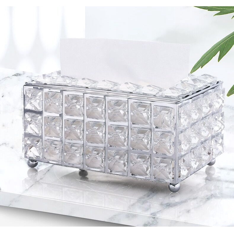 Crystal Tissue Box European Style Household Toilet Paper Napkin Holder Organizer Box Luxury High-End Paper Extraction