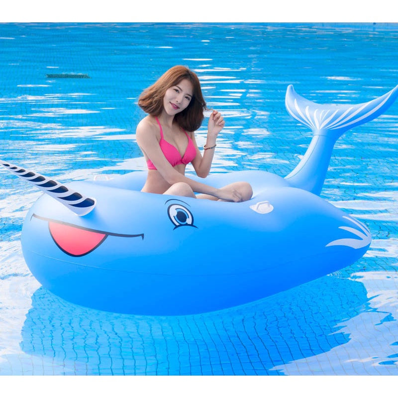 Copy of Whale Narwhal Floatie Floating Inflatable Pool Float For Kids Adult Float Raft Water Floating Boat Ride-On Swimming