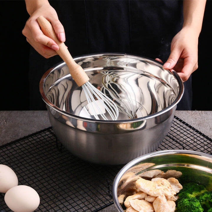 Premium Stainless Steel Mixing Bowl Salad Bowl Baking Usage Kitchen Cooking Mixing Bowls For Salad Cooking Baking Tools