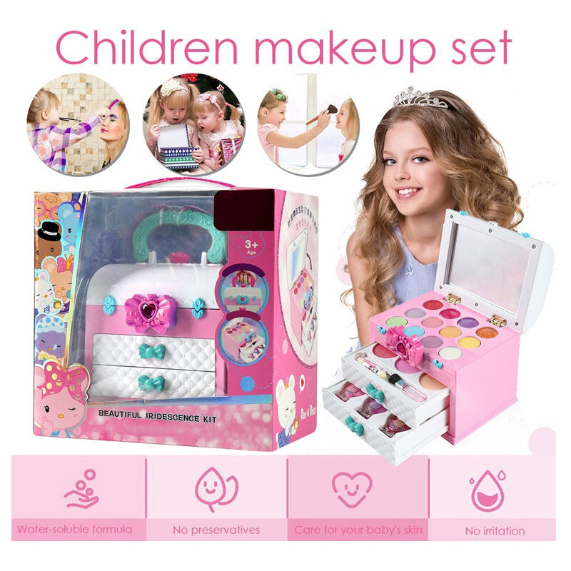 Children Makeup Toys Non-toxic Washable Makeup Set For Kids Girls Pretend Makeup Cosmetic Kit Toys