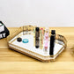 Crystal Tray Decorative Organizer Dessert Serving Nordic Style Retro Hollow Gold-plated Luxury Home Stylish Decoration