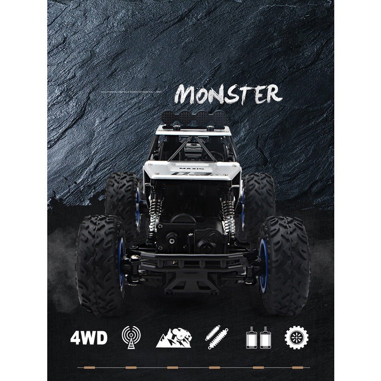 RC Drift Monster Truck Remote Control Toy Rock Crawler Rechargeable 4WD 2.4G High-Speed Big Monster Truck Off-road Kids