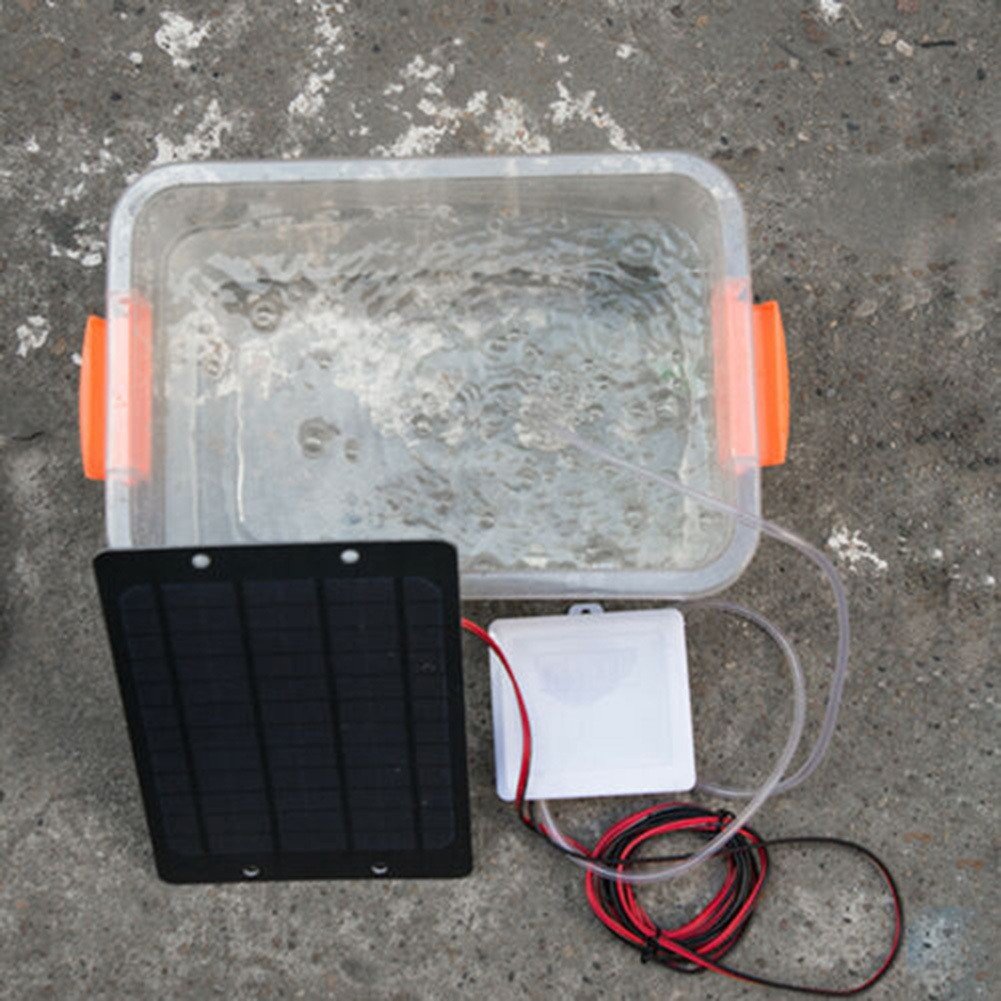 Solar Air Pumps Oxygenator Powered Panel for Aquarium Fish Tank Pond Waterproof Box Efficient Rechargeable Battery Pump