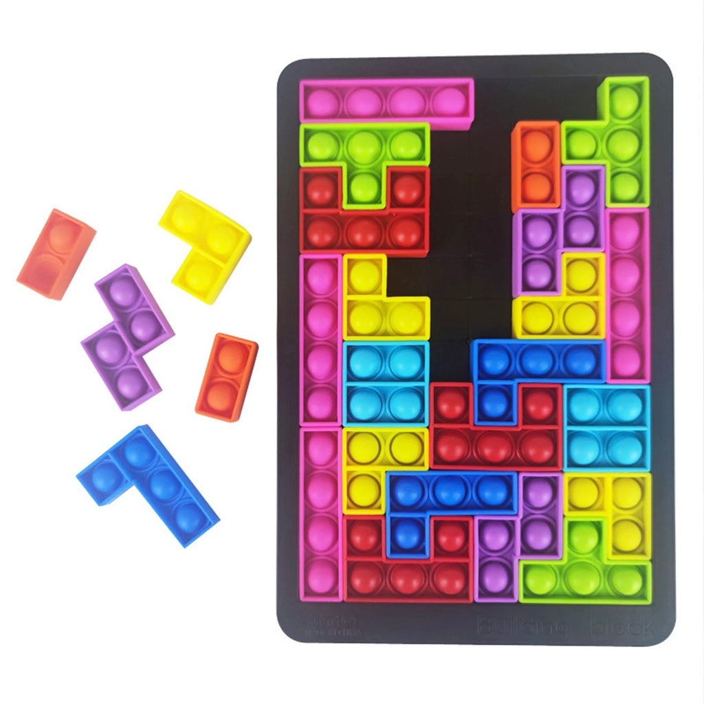 27pcs Colorful Jigsaw Puzzle Pops Its Fidget Toys Anti-stress Push Bubble Sensory Children Puzzle Board Educational Toy