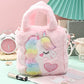 Children's Plush Waist Bag Unicorn Cartoon Shoulder Messenger Multicolor Cute Girls Rainbow Unicorn Embroidered Pattern