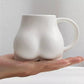 Creative Plump Cup With Sesame Glaze Ceramic Coffee Cup, Fun And Personalized Butt Mug, Niche Design, Korean Minimalist