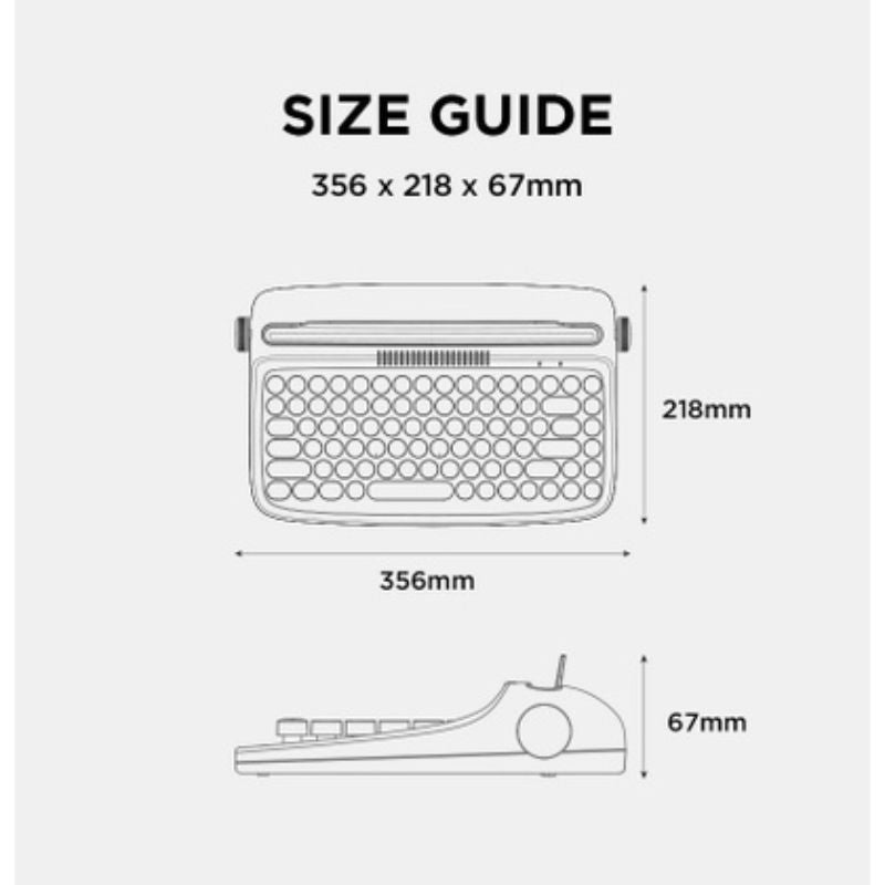 Actto Retro Mini Bluetooth Multipairing Keyboard Membrane Design B303 Original Unique Typewriter For Tablet NEW DESIGN