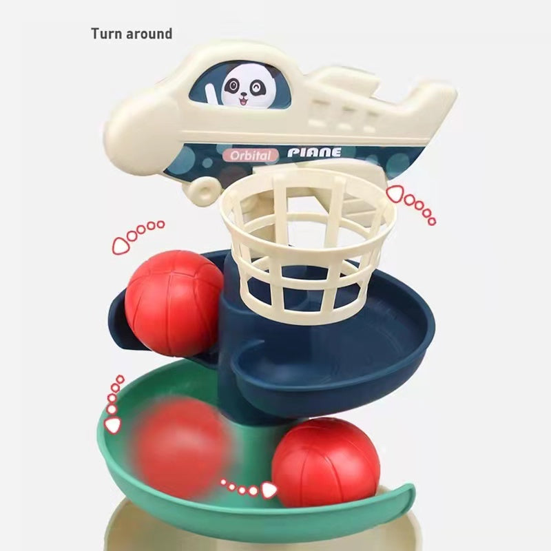 Children Rolling Ball Tower With Light Music Baby Building Block Slot Track Toy Toddler Educational Toy