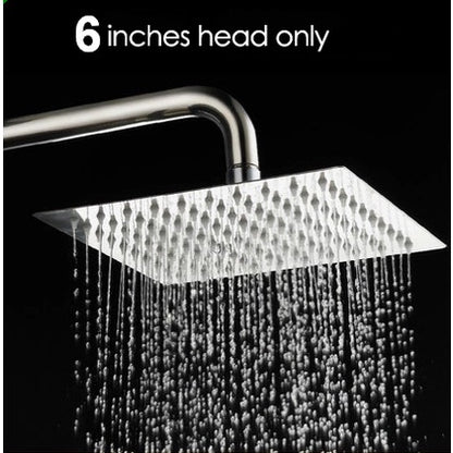 6 and 12 Inches Ultra Thin 201 Stainless Steel Rain Square Shower Head Only