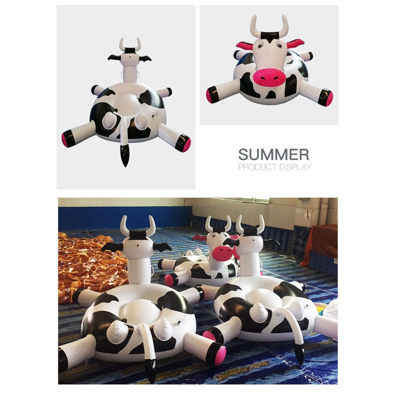 Cow Floating Inflatable Cows Pool Float For Kids Adult Float Raft Water Floating Boat Ride-On Swimming Ring Summer Toys