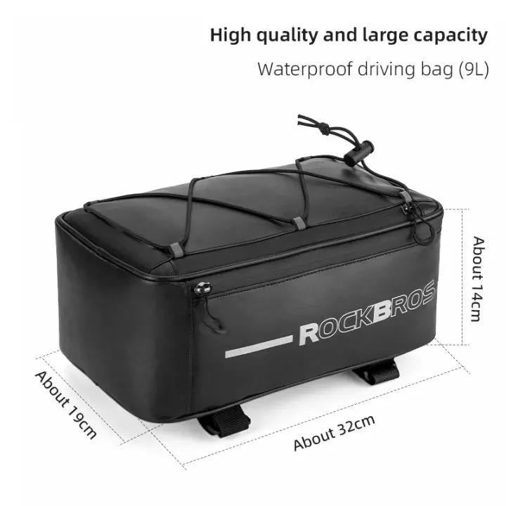 ROCKBROS Bike Bag Waterproof Cycling Travel Trunk Bag Seat Saddle Pannier MTB Electric Bicycle Reflective Luggage Carrier