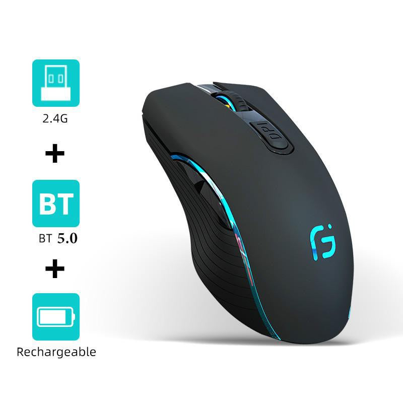 X9 Rechargeable Wireless Mouse 2.4G+Bluetooth Dual Mode Mute Mouse Ultra-thin Silent Ergonomic Mouse For Laptops and PC