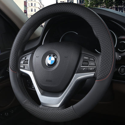 Car Steering Wheel Covers 38cm Universal Leather Cushion Cover Universal Classic Color Matching Handle Auto Accessories