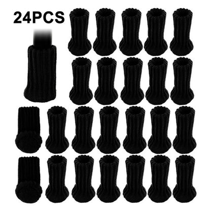 24PCS Knitted Chair Leg Socks Furniture Table Feet Leg Floor Protectors Covers Floor Protection Pads Moving Noise Reduction