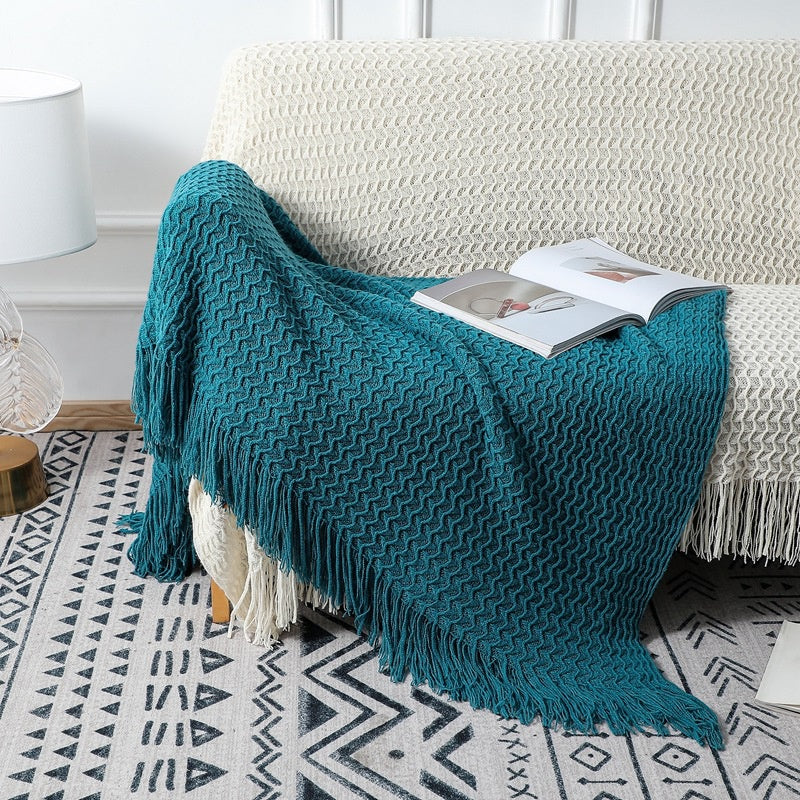 Home Sofa Knitted Blanket Comfortable Blanket Korean Style Throw Soft Blanket Nordic Home Office Blanket