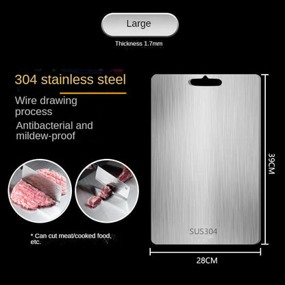 316 Double Sided Cutting Board Food Grade Stainless Steel Chopping Board Anti-bacterial Thickened Rolling Noodle